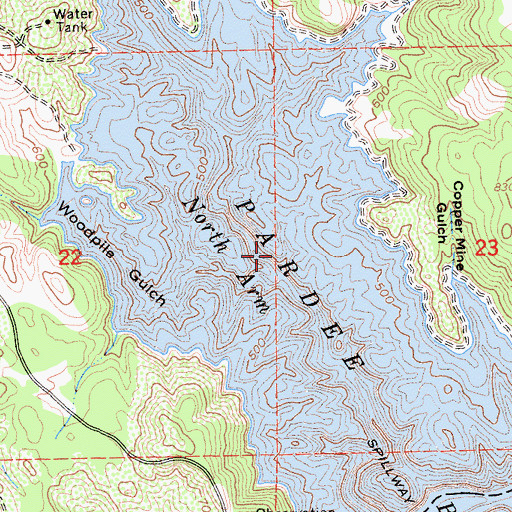 Topographic Map of North Arm, CA