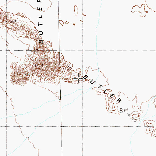 Topographic Map of Butler Mountains, AZ