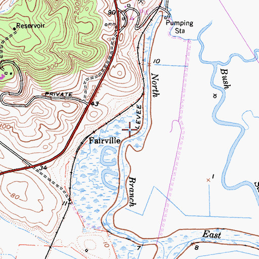 Topographic Map of North Branch, CA