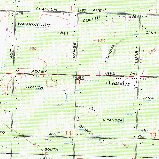 Topographic Map of North Branch Oleander Canal, CA