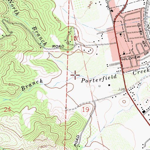 Topographic Map of North Branch Portfield Creek, CA