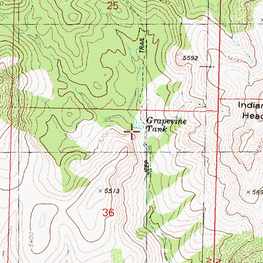 Topographic Map of Grapevine Tank, AZ