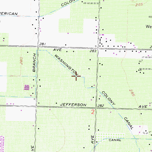 Topographic Map of North Branch Washington Colony Canal, CA