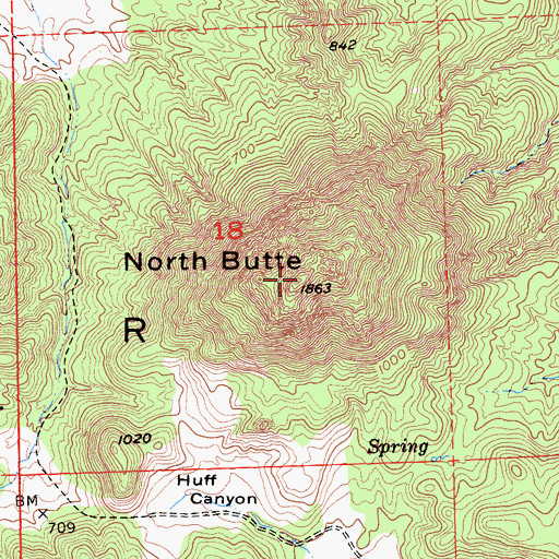 Topographic Map of North Butte, CA