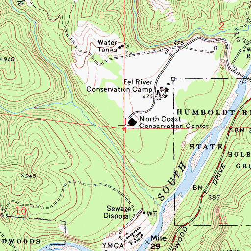 Topographic Map of North Coast Conservation Center, CA