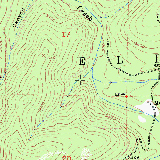 Topographic Map of North Creek, CA