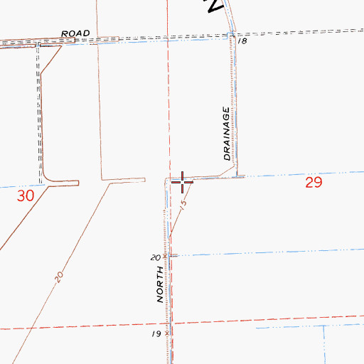 Topographic Map of North Drainage Canal, CA