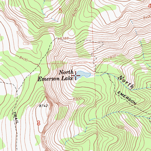 Topographic Map of North Emerson Lake, CA