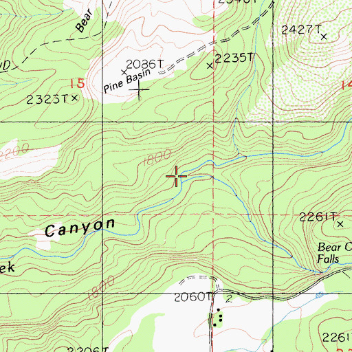 Topographic Map of North Fork Bear Creek, CA