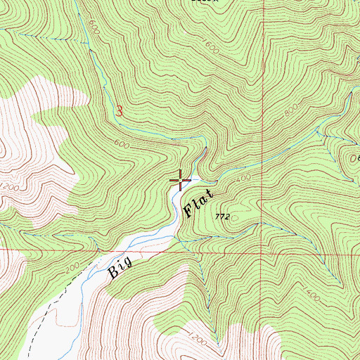 Topographic Map of North Fork Big Flat Creek, CA