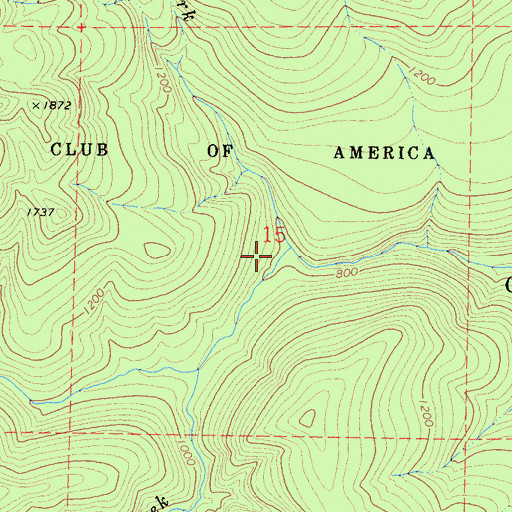 Topographic Map of North Fork Canoe Creek, CA