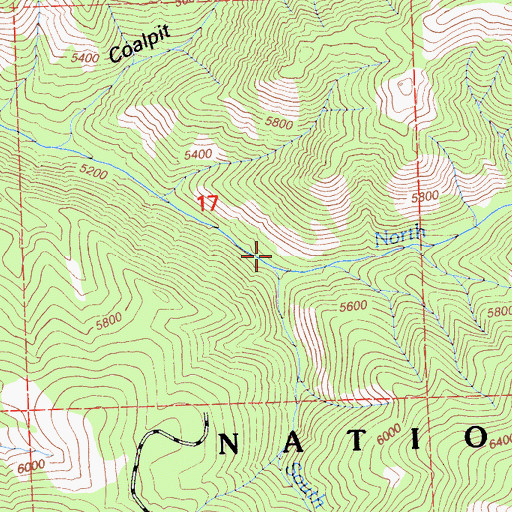 Topographic Map of North Fork Cottonwood Creek, CA