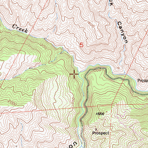 Topographic Map of North Fork Del Puerto Creek, CA