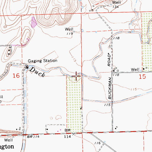 Topographic Map of North Fork Duck Creek, CA