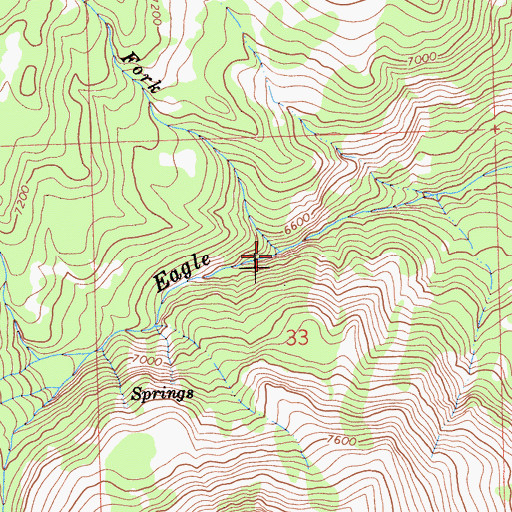 Topographic Map of North Fork Eagle Creek, CA