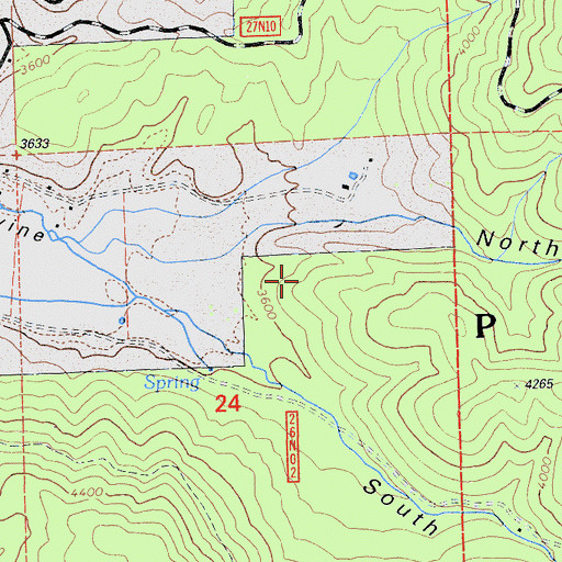 Topographic Map of North Fork Forman Ravine, CA