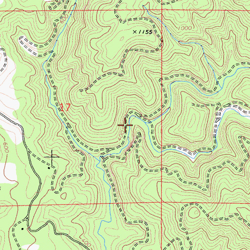 Topographic Map of North Fork Fuller Creek, CA