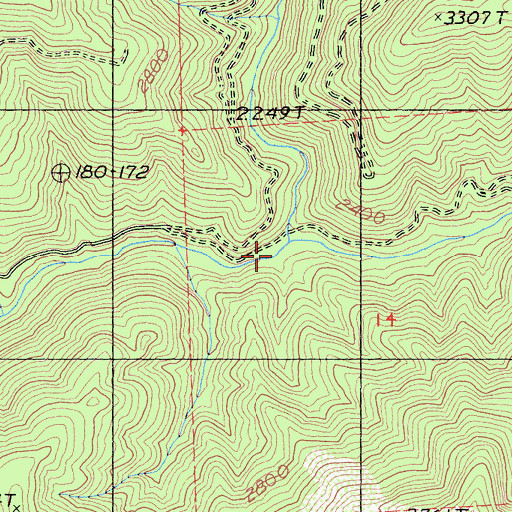 Topographic Map of North Fork Hazel Creek, CA