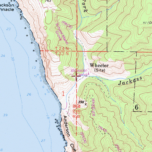 Topographic Map of North Fork Jackass Creek, CA