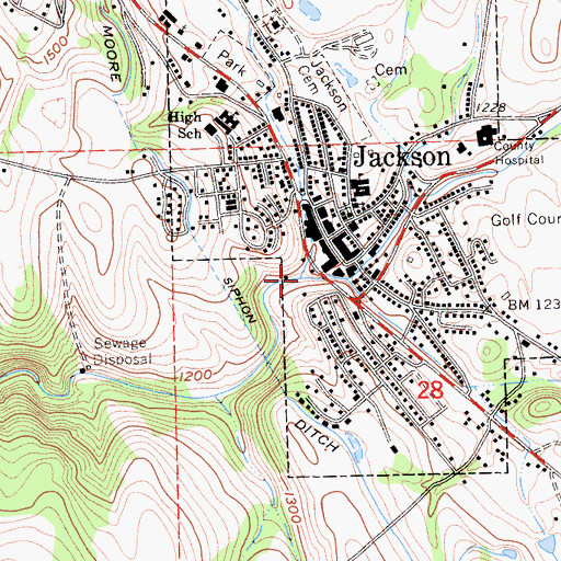 Topographic Map of North Fork Jackson Creek, CA