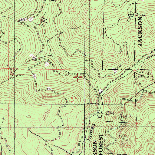 Topographic Map of North Fork James Creek, CA