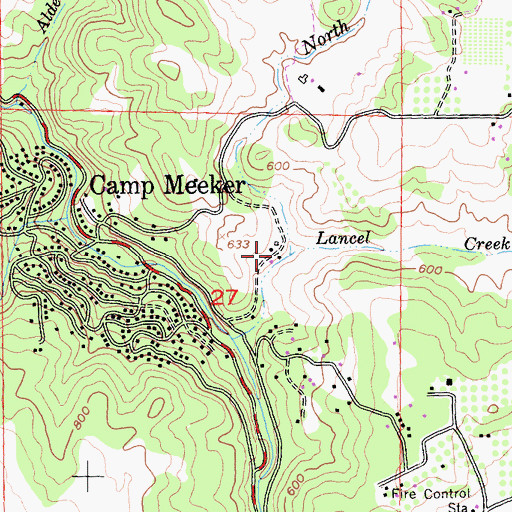 Topographic Map of North Fork Lancel Creek, CA
