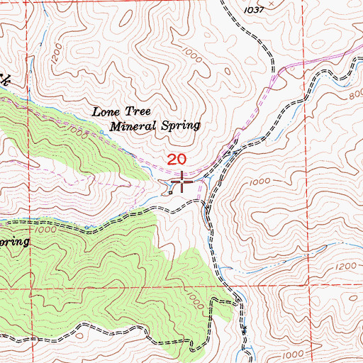 Topographic Map of North Fork Lone Tree Creek, CA