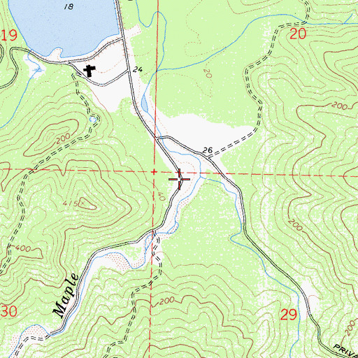 Topographic Map of North Fork Maple Creek, CA