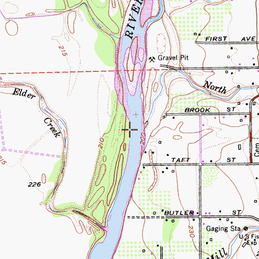 Topographic Map of North Fork Mill Creek, CA