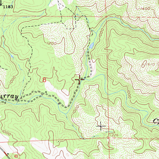Topographic Map of North Fork Murray Creek, CA