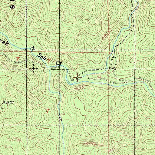 Topographic Map of North Fork North Salt Creek, CA