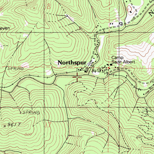 Topographic Map of North Fork Noyo River, CA