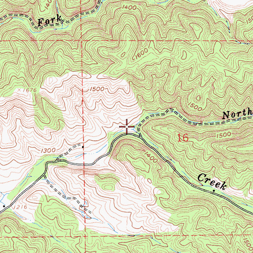 Topographic Map of North Fork Rancheria Creek, CA