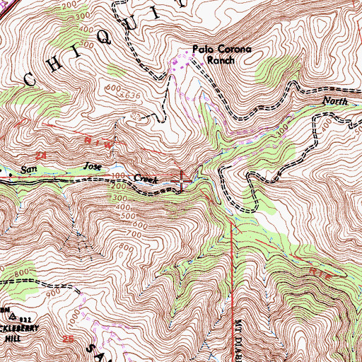 Topographic Map of North Fork San Jose Creek, CA