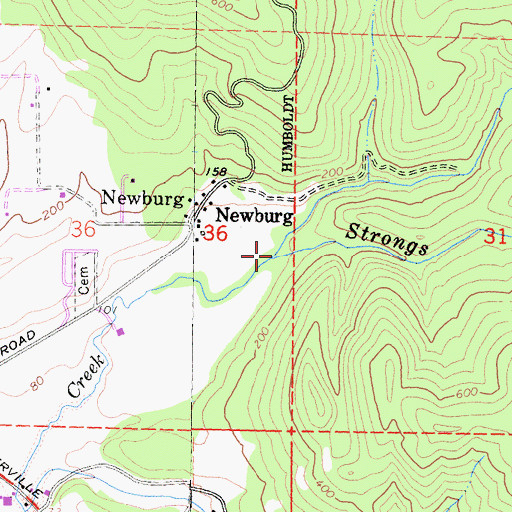 Topographic Map of North Fork Strongs Creek, CA