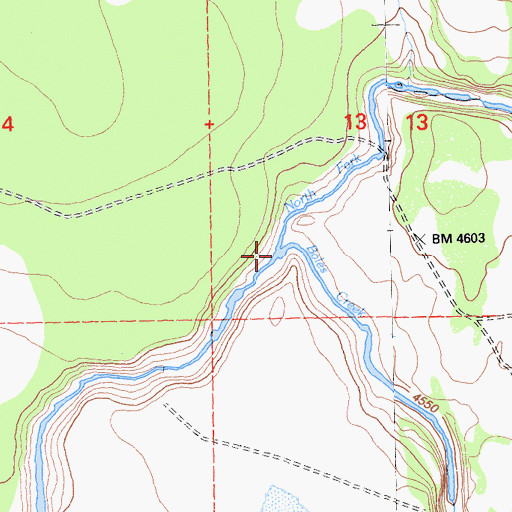 Topographic Map of North Fork Willow Creek, CA