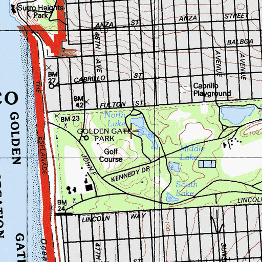Topographic Map of North Lake, CA