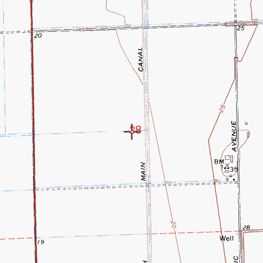 Topographic Map of North Main Canal, CA