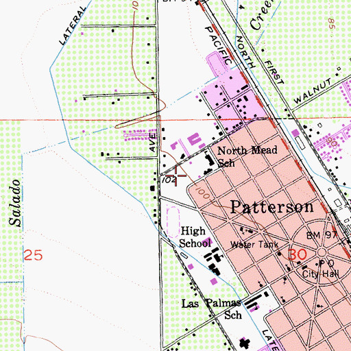 Topographic Map of Northmead Elementary School, CA