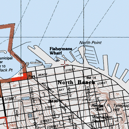 Topographic Map of North Point, CA