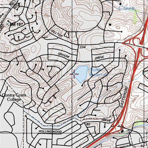 Topographic Map of North Reservoir, CA