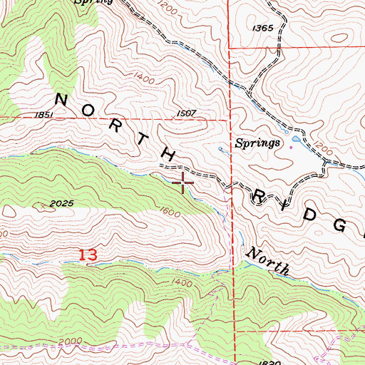 Topographic Map of North Ridge, CA