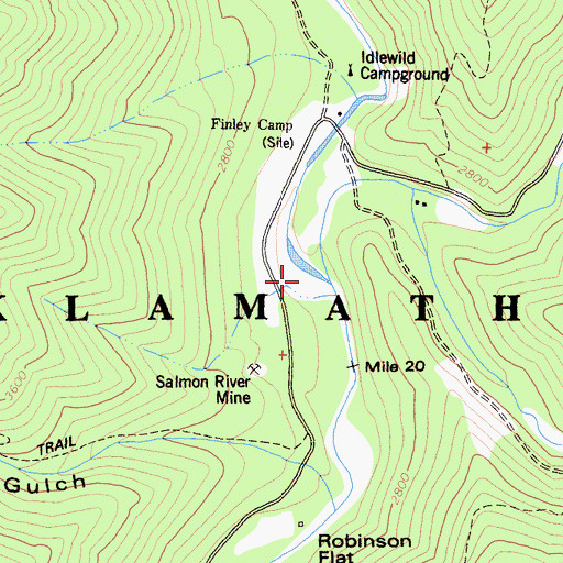 Topographic Map of North Russian Creek, CA