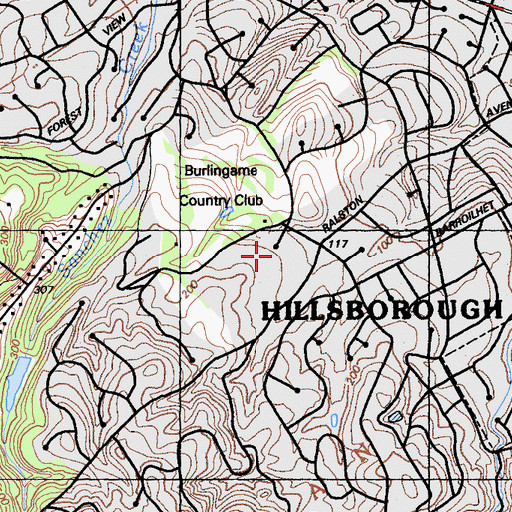 Topographic Map of North Hillsborough Elementary School, CA