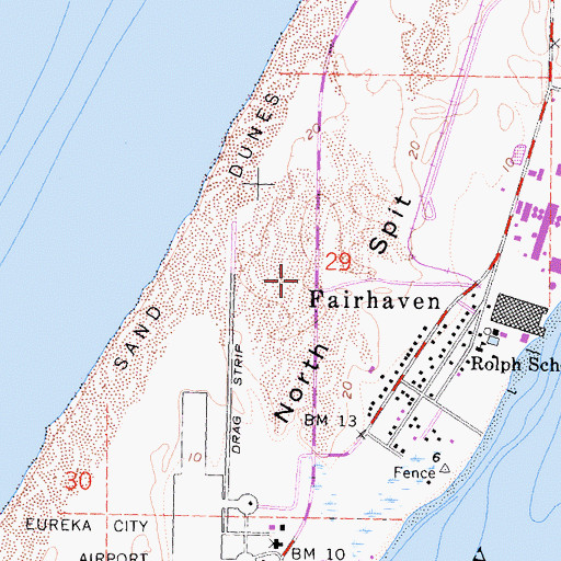 Topographic Map of North Spit, CA