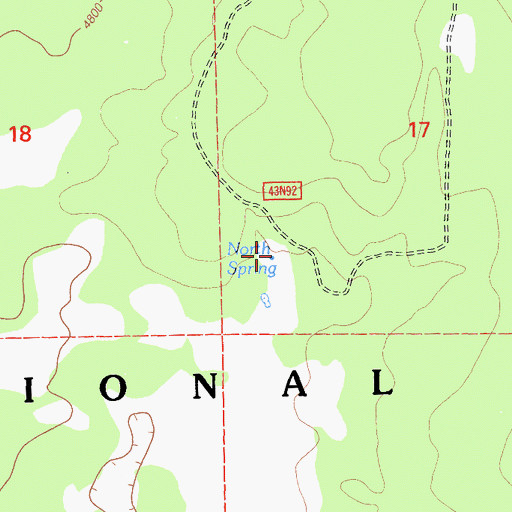 Topographic Map of North Spring, CA