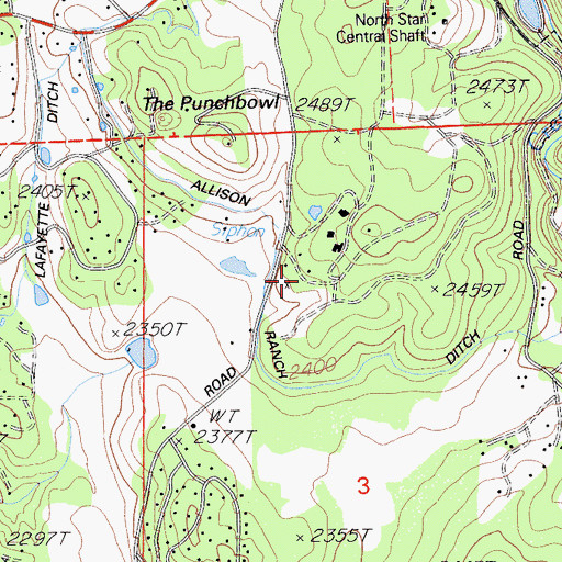 Topographic Map of North Star Mine, CA