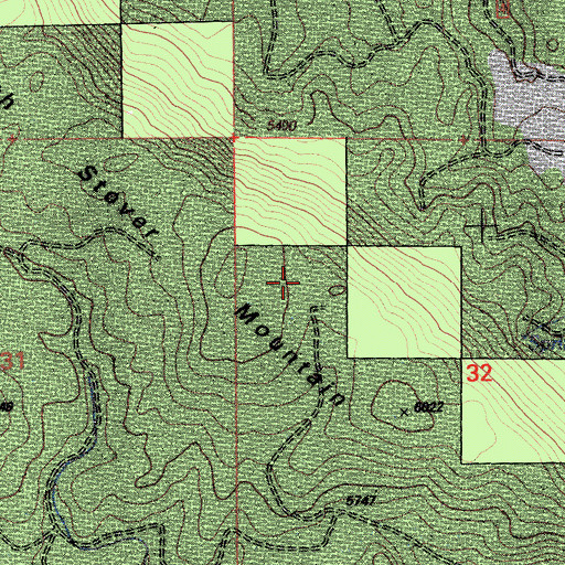 Topographic Map of North Stover Mountain, CA