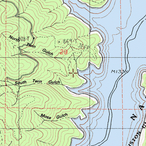 Topographic Map of North Twin Gulch, CA