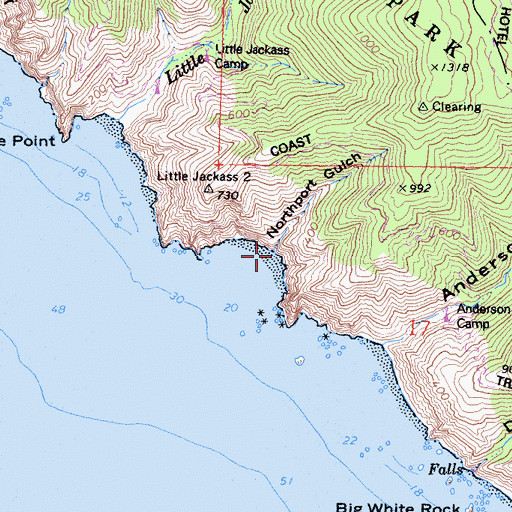 Topographic Map of Northport Gulch, CA